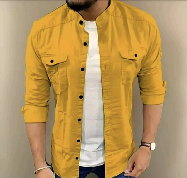 Casual Shirts For Men - Gold, XL