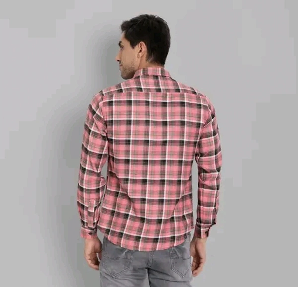 W&n Yarn Dyed Check Shirt - Tickle Me Pink, M