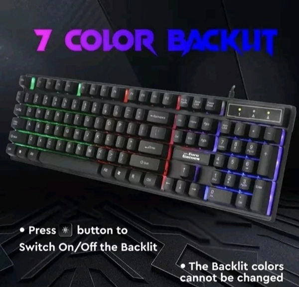 RPM Euro Games Wired Gaming Keyboard With RGB Backlit 