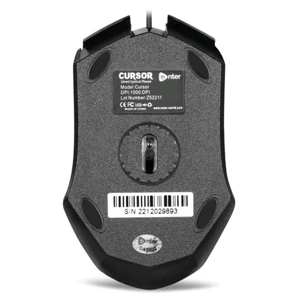 Enter Cursor Wired Optical Mouse - Black
