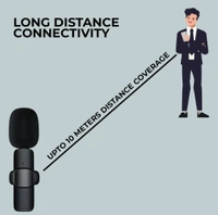 Tenor 2.4ghz Wireless Collar Mic i-Phone/i-pad & Type C Supported Microphone lapel lavalier Microphone