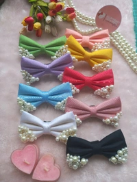 MINI PEARL BOW  - MAUVE