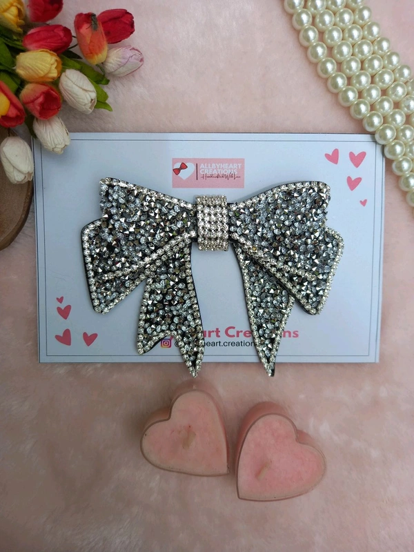 GEMINI : CRYSTAL LUXE BOW : - ASH GREY