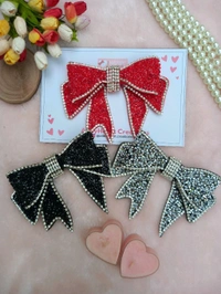 GEMINI : CRYSTAL LUXE BOW : - ASH GREY