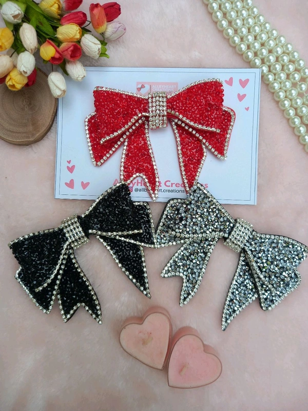 GEMINI : CRYSTAL LUXE BOW : - ASH GREY