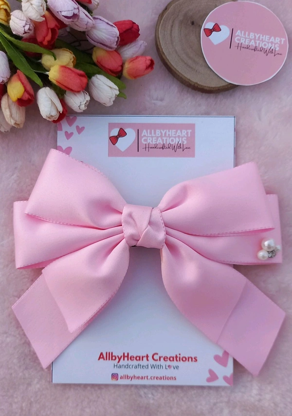 PARIS BEAUTY SATIN BOWS  - BABY PINK