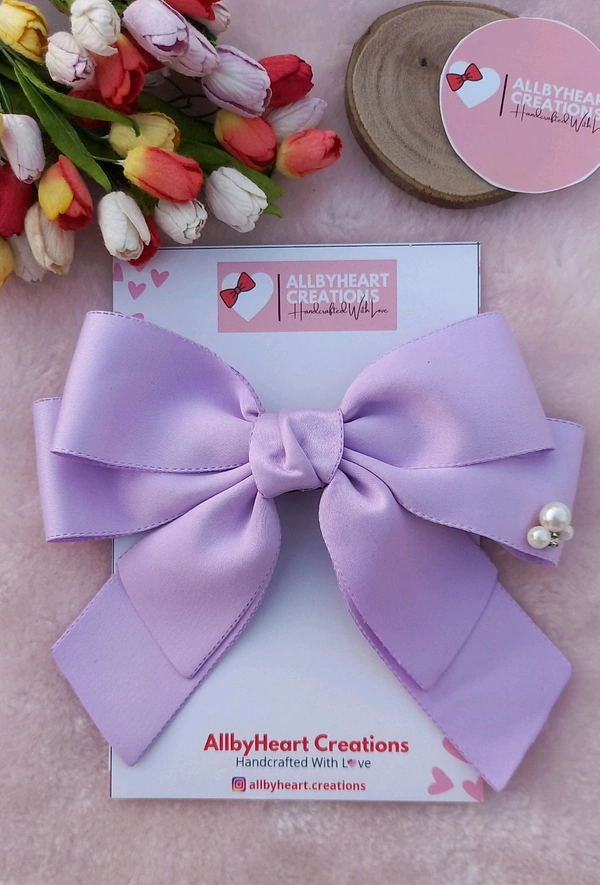 PARIS BEAUTY SATIN BOWS  - LILAC