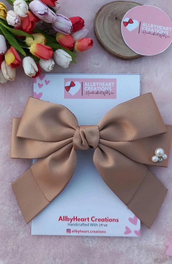 PARIS BEAUTY SATIN BOWS  - Brown