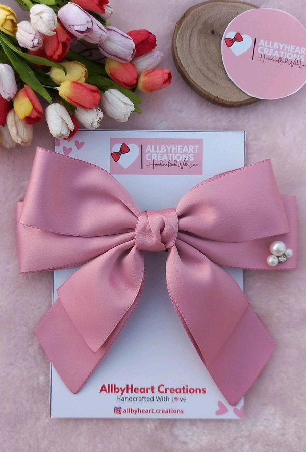 PARIS BEAUTY SATIN BOWS  - ONION PINK