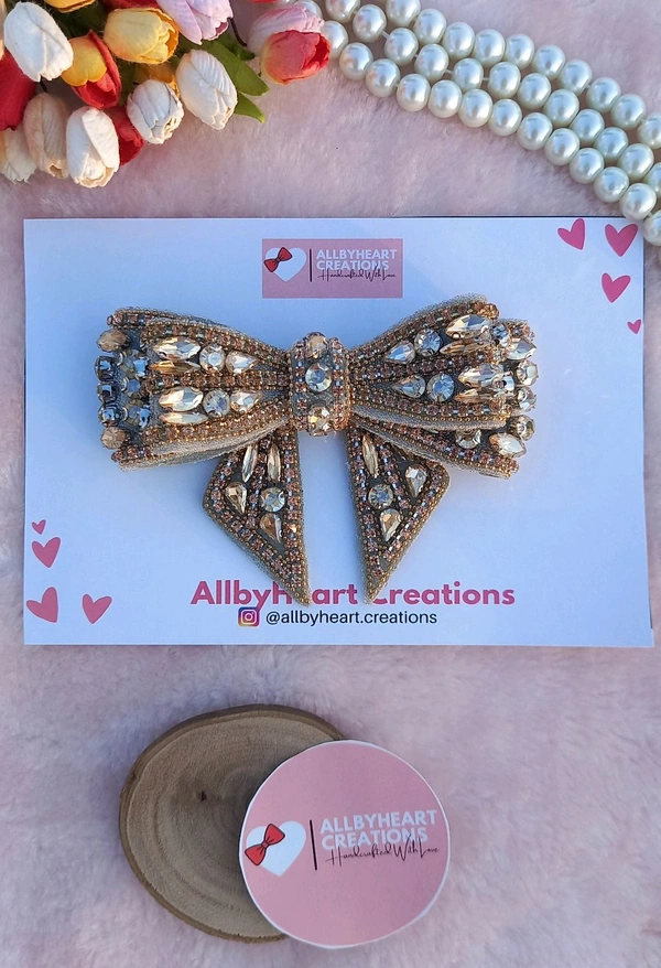 VENUS : LUXE CRYSTAL BOWS  - BRONZE