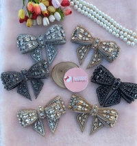 VENUS : LUXE CRYSTAL BOWS  - GRAY