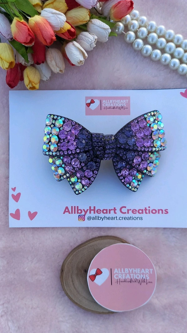 TWILIGHT LUXE CRYSTAL BOWS  - BLUE PURPLE