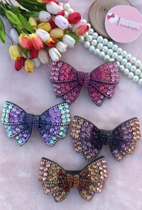 TWILIGHT LUXE CRYSTAL BOWS  - BLUE PURPLE