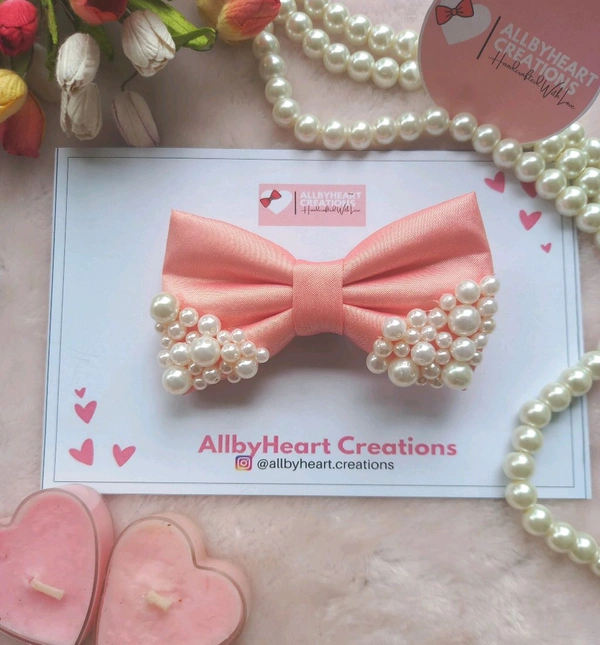 MINI PEARL BOW  - LIGHT PINK