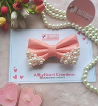 MINI PEARL BOW  - LIGHT PINK
