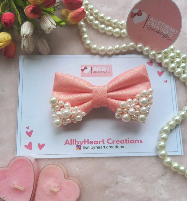 MINI PEARL BOW  - LIGHT PINK