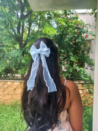 PEARL BEADED RIBBON BOW :  - VIVID VIOLET