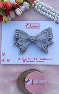 MIA : RHINSTONE LUXE BOW : - PEARL WHITE