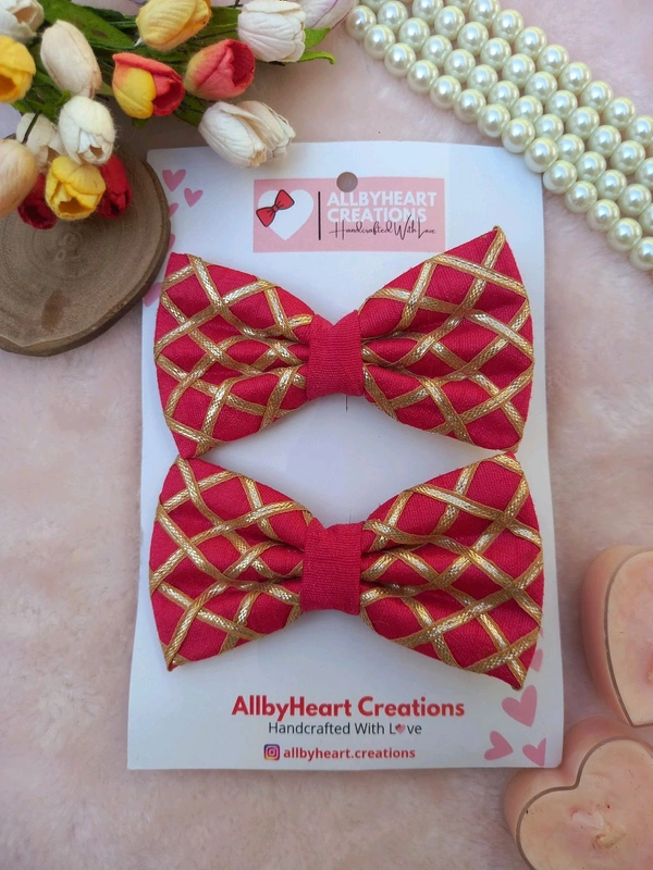 MINI BOW CLIP SET  - RANI PINK, MAHARÀNI