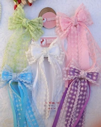 STAR DUST LACE BOWS : - LIGHT BLUE