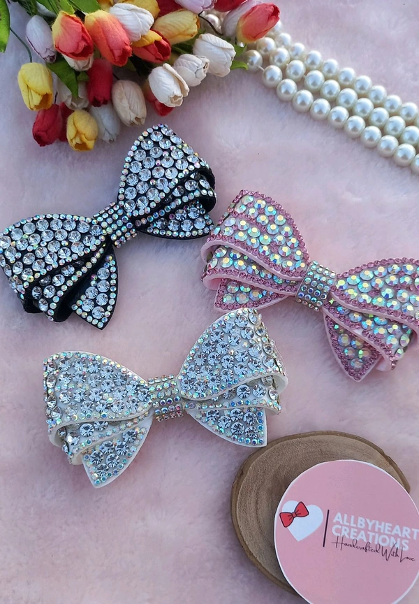 ALINA : CRYSTAL LUXE BOW  - BLACK