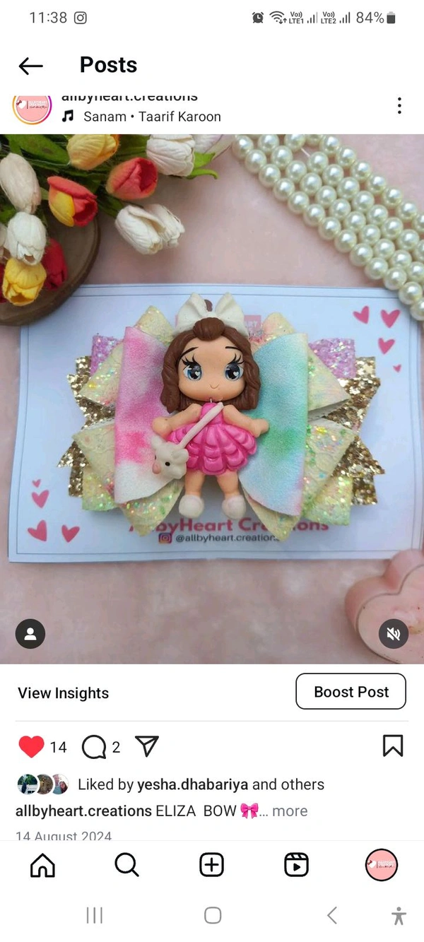 LUXE LEATHER BOWS WITH FIGURINE - ELIZA