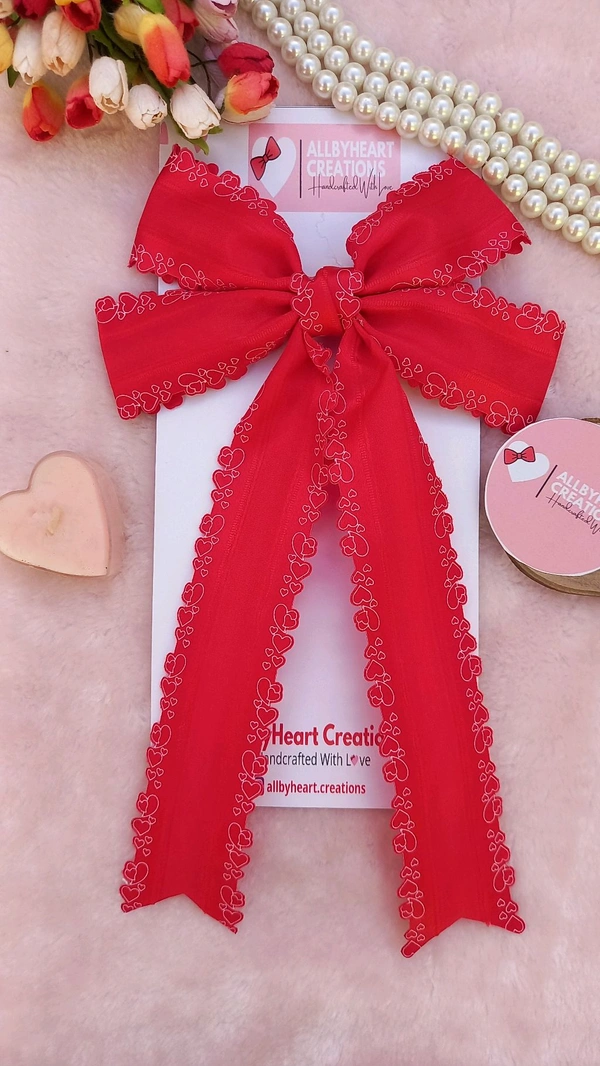 RED LOVE RIBBON BOW
