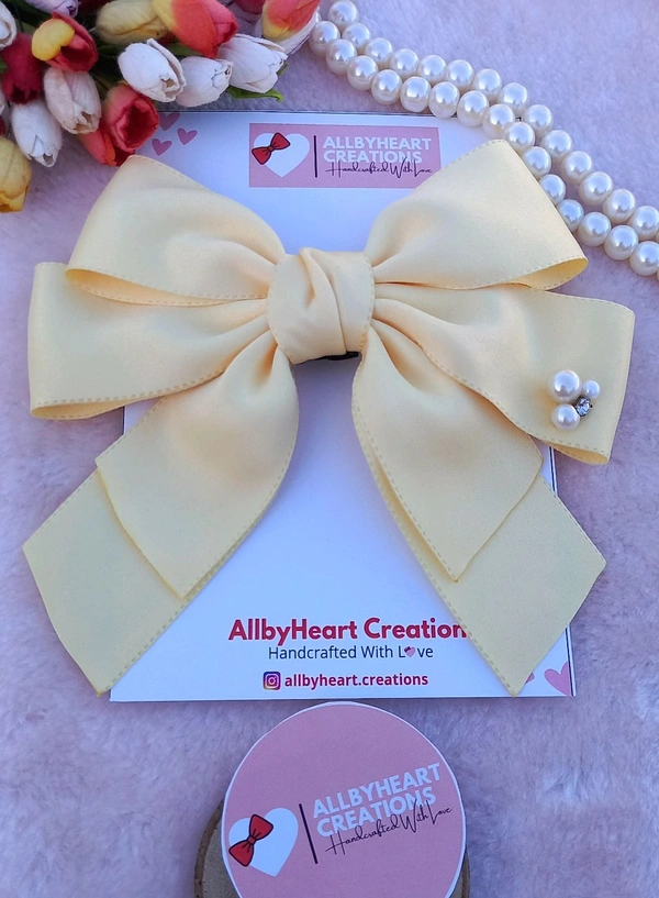 PARIS BEAUTY SATIN BOWS  - YELLOW