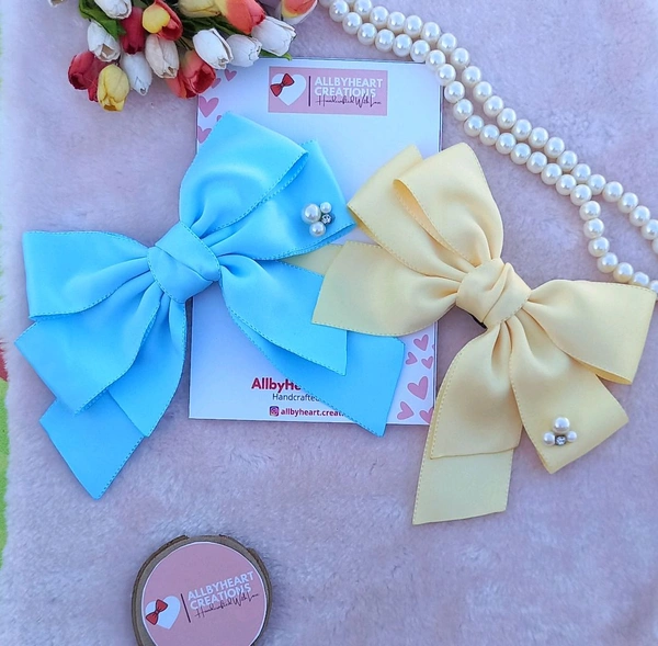PARIS BEAUTY SATIN BOWS  - YELLOW