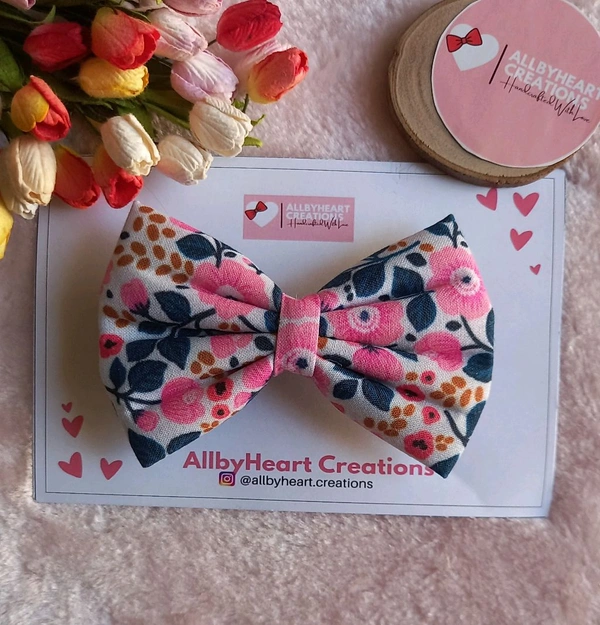 FLORAL BASIC BOWS  - PINK FLORA