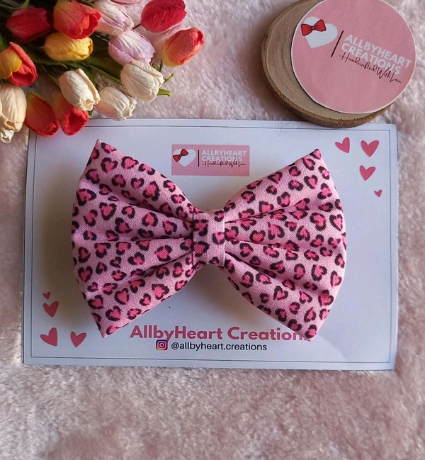 BASIC BOW - SHAPES & PATTERNS - PINK LEAPORD
