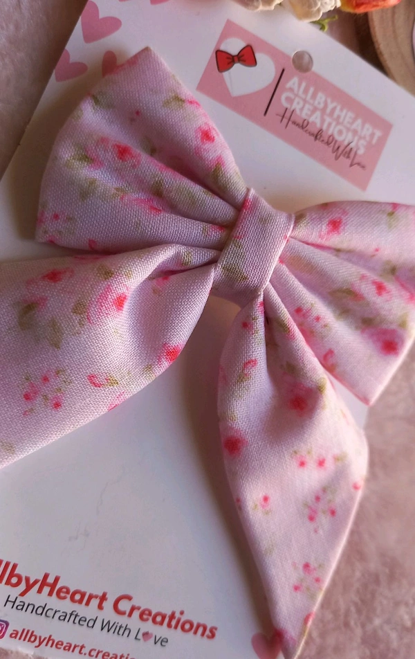 PIG TAIL BOWS - SOFT PINK
