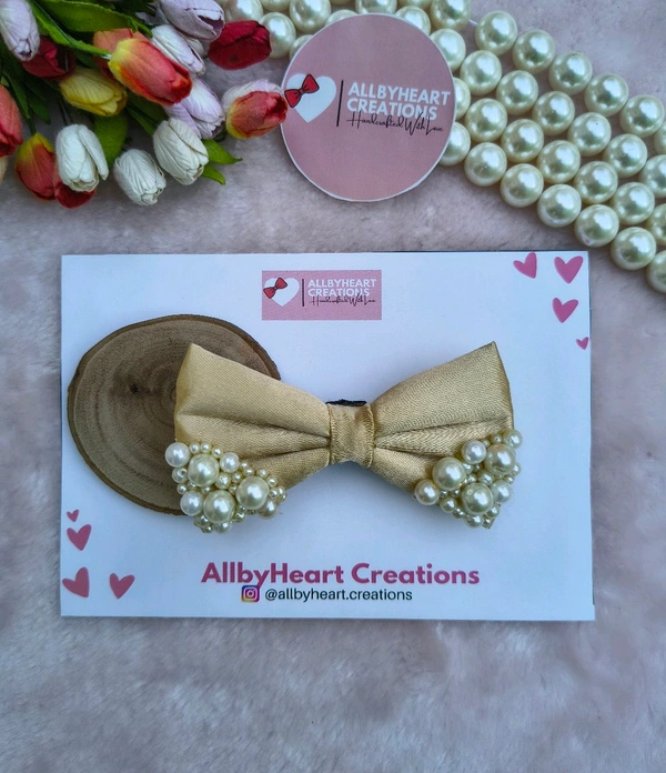 MINI PEARL BOW  - Gold