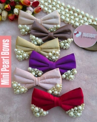 MINI PEARL BOW  - Purple