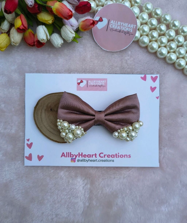 MINI PEARL BOW  - Morocco Brown