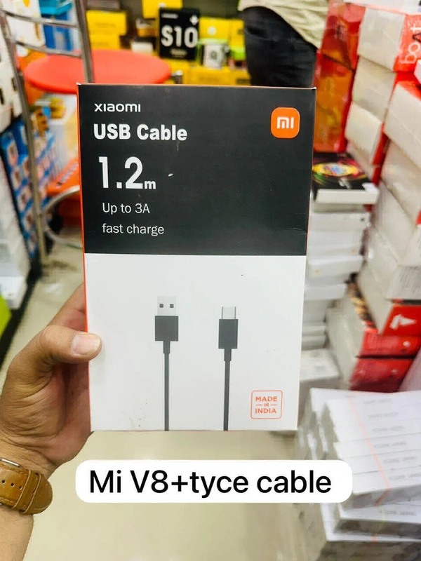 V8 Data Cable Samsung Pin  - Black