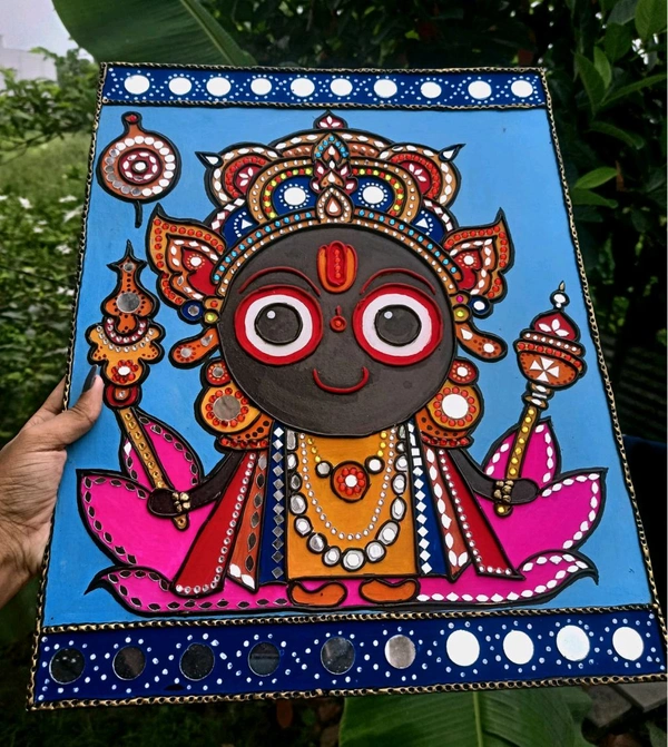 Tanushree Craft Jagannath Swami Lippan Art(Multicolor) 