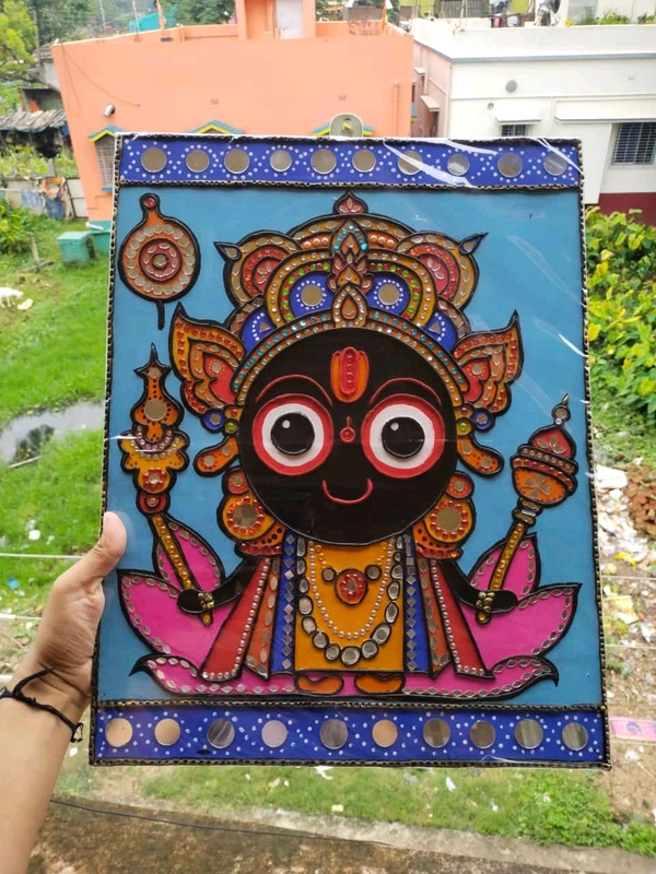 Tanushree Craft Jagannath Swami Lippan Art(Multicolor) 