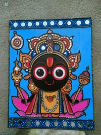 Tanushree Craft Jagannath Swami Lippan Art(Multicolor) 