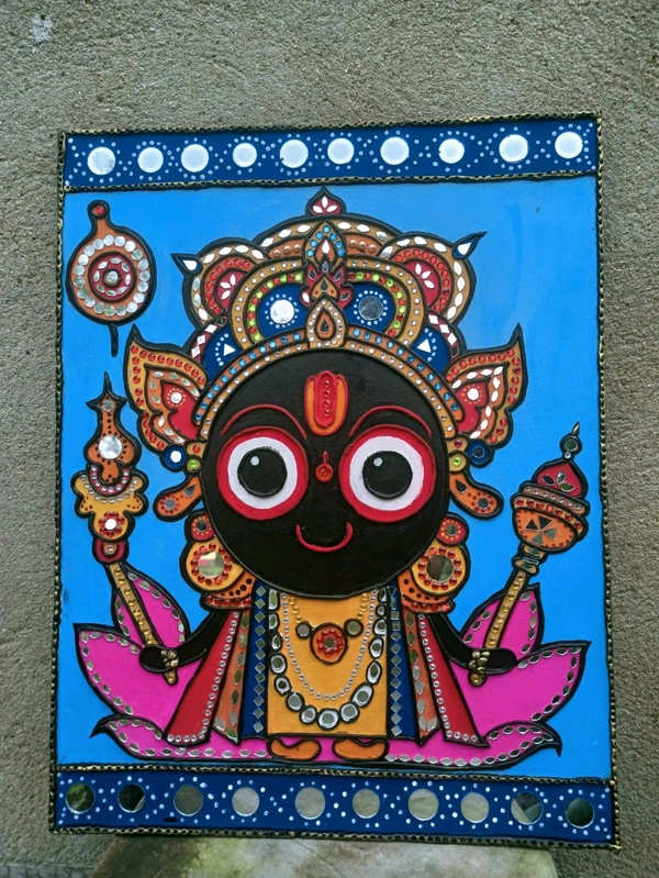 Tanushree Craft Jagannath Swami Lippan Art(Multicolor) 