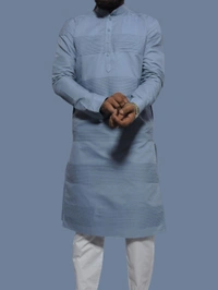 Shandaar Wears Men's Kurta Weldon Blue Self SW-42 - 40
