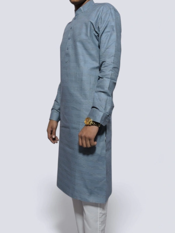 Shandaar Wears Men's Kurta Shuttle Grey Self SW-43 - 40
