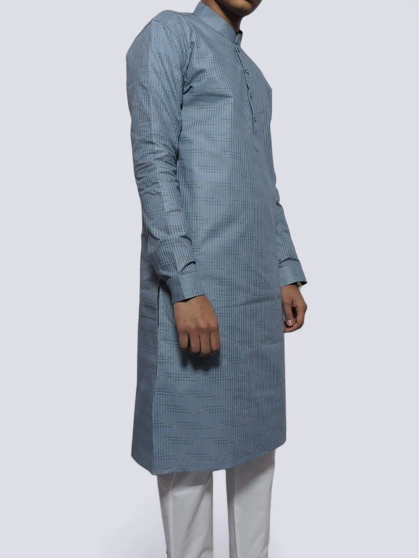Shandaar Wears Men's Kurta Shuttle Grey Self SW-43 - 40