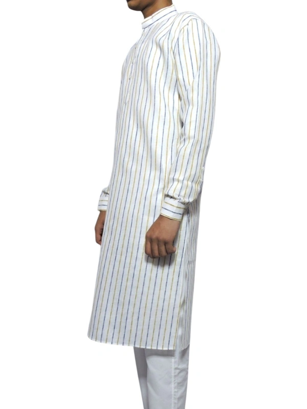 Shandaar Wears Men's Kurta White Khadi Self SW-34 - 42