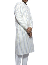 Shandaar Wears Men's Kurta White Khadi Self SW-34 - 42
