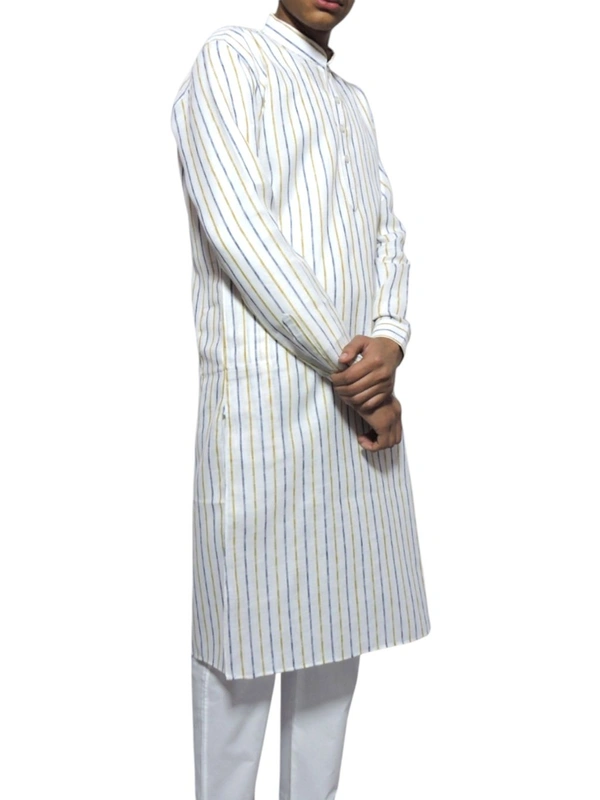 Shandaar Wears Men's Kurta White Khadi Self SW-34 - 42