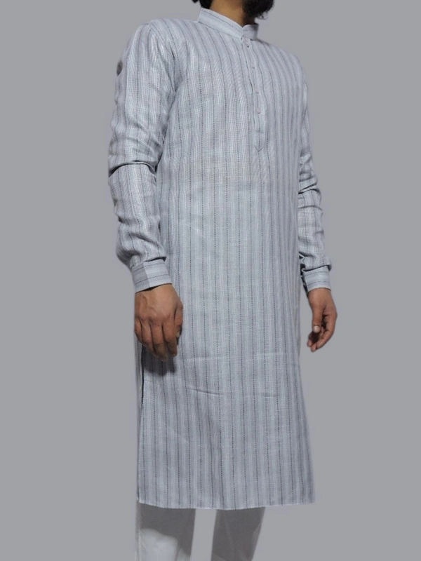 Shandaar Wears Men's Kurta Grey Khadi Self 37 - 42