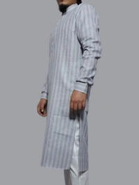 Shandaar Wears Men's Kurta Grey Khadi Self 37 - 42