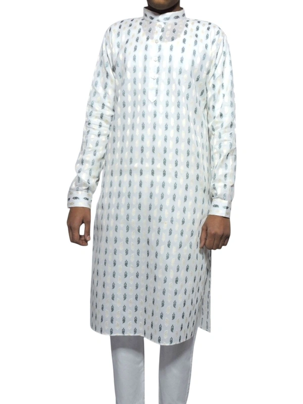 Shandaar Wears Men's Kurta White Self SW-32 - 44