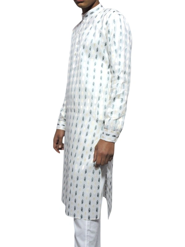 Shandaar Wears Men's Kurta White Self SW-32 - 36
